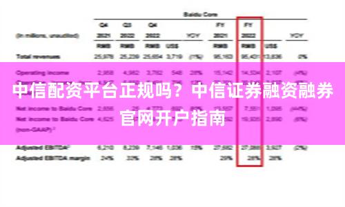 中信配资平台正规吗？中信证券融资融券官网开户指南